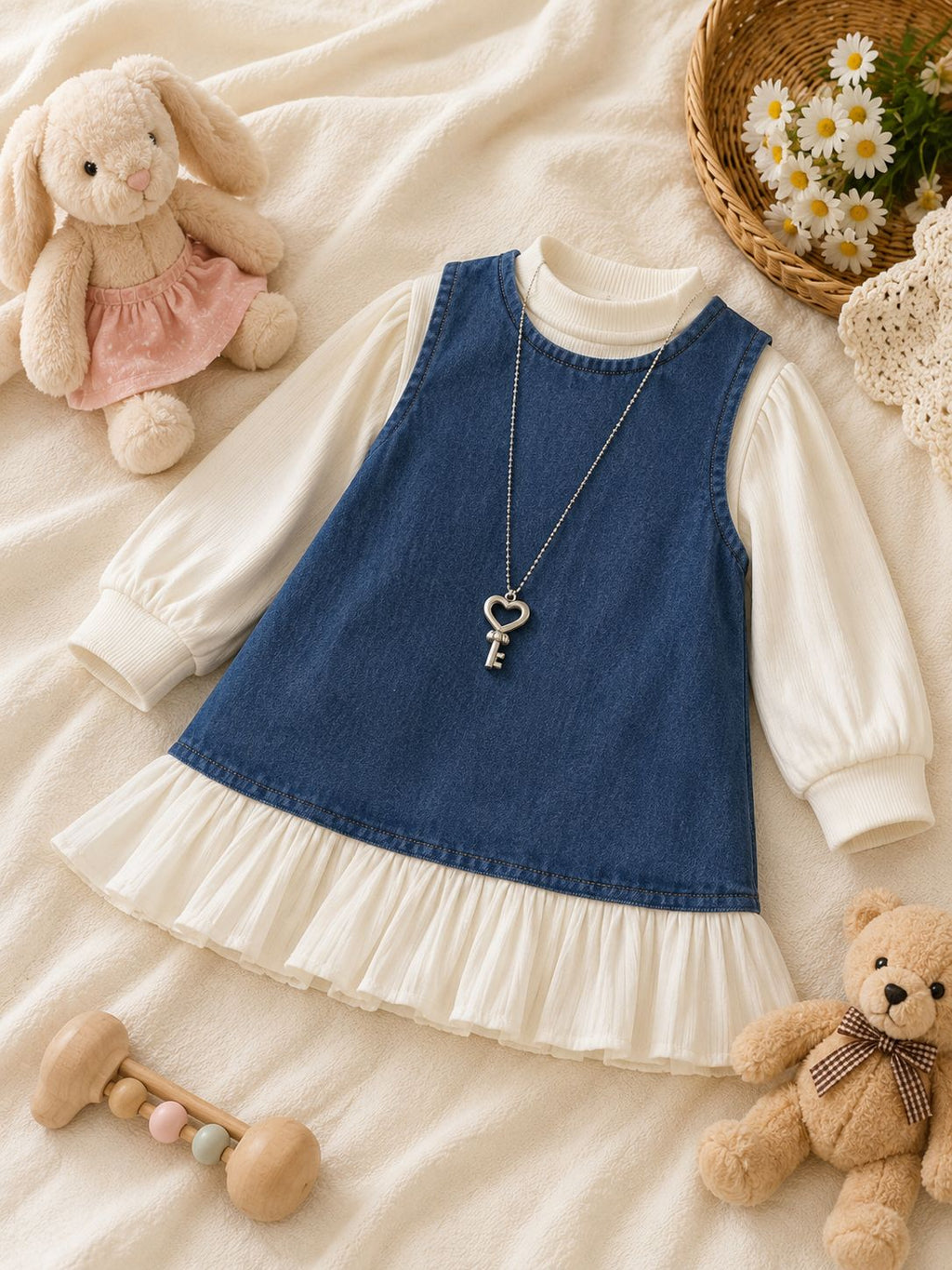 Little Denim Charm Frock ✨