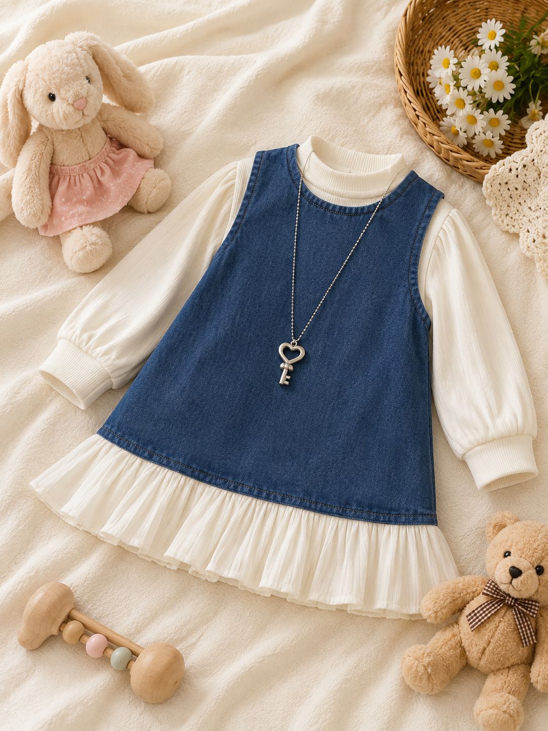 Little Denim Charm Frock ✨