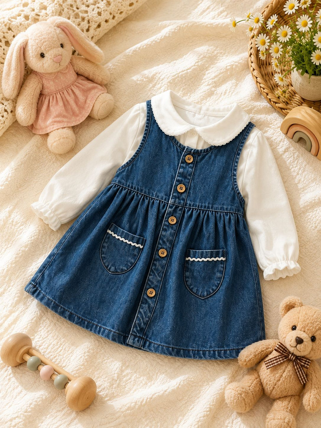 Denim Dream Girls’ Frock 💙