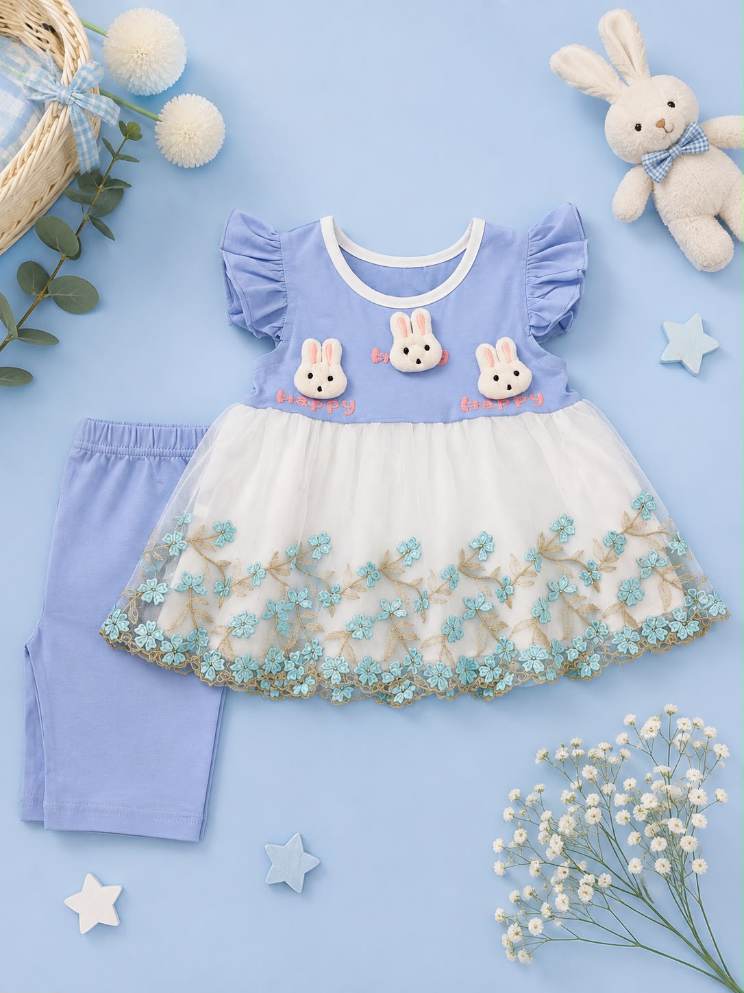 Floral Charm Girls’ Suit