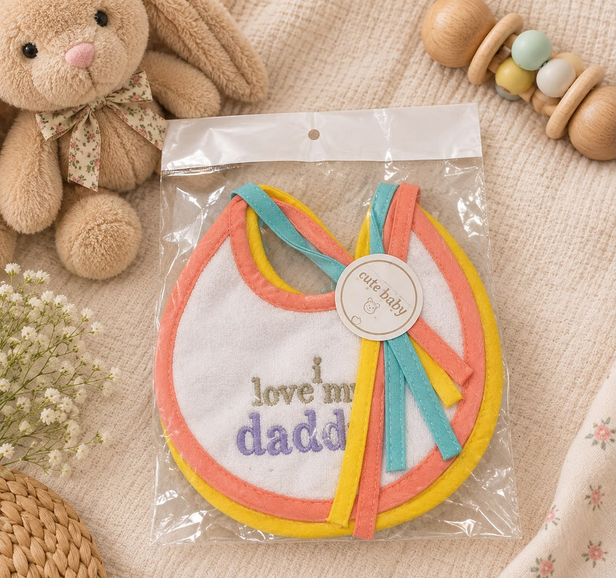 Baby Feeding Bib 3 Pcs Set – Cozy & Cute