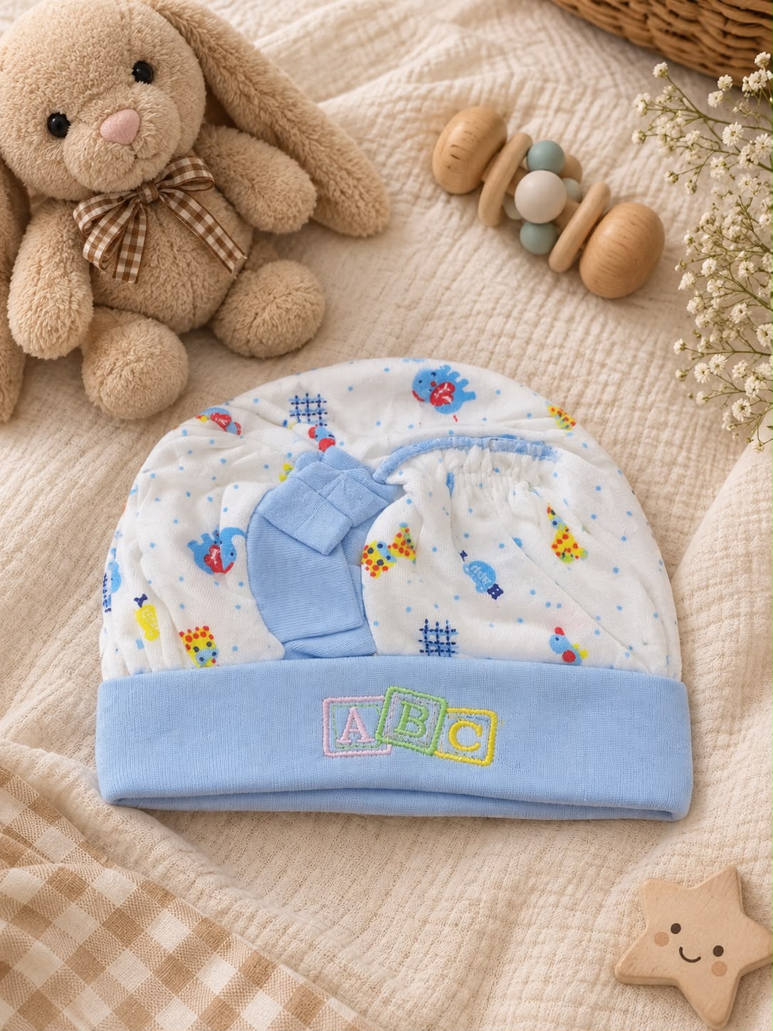 Newborn Cap & Mittens Set – 2 Pcs